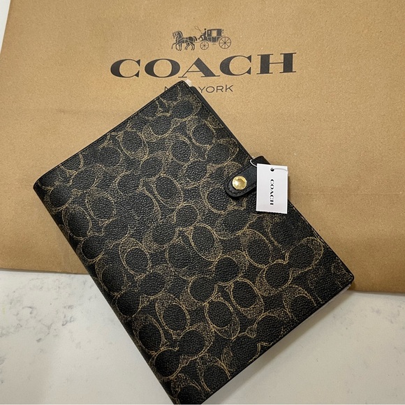 Coach Black and Gold Signature Journal
